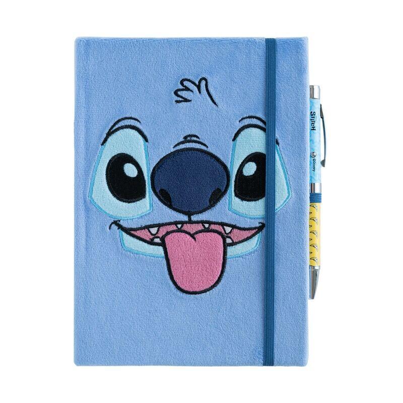 Cuaderno a5 premium + boligrafo proyector stitch disney