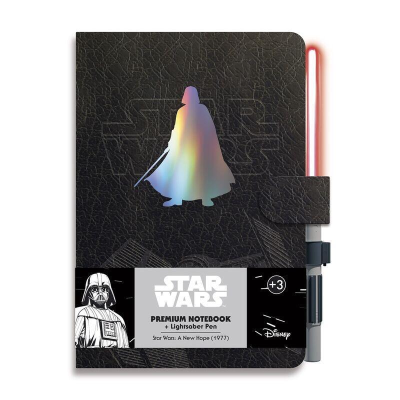 Cuaderno a5 premium + boligrafo sable de luz darth vader star wars