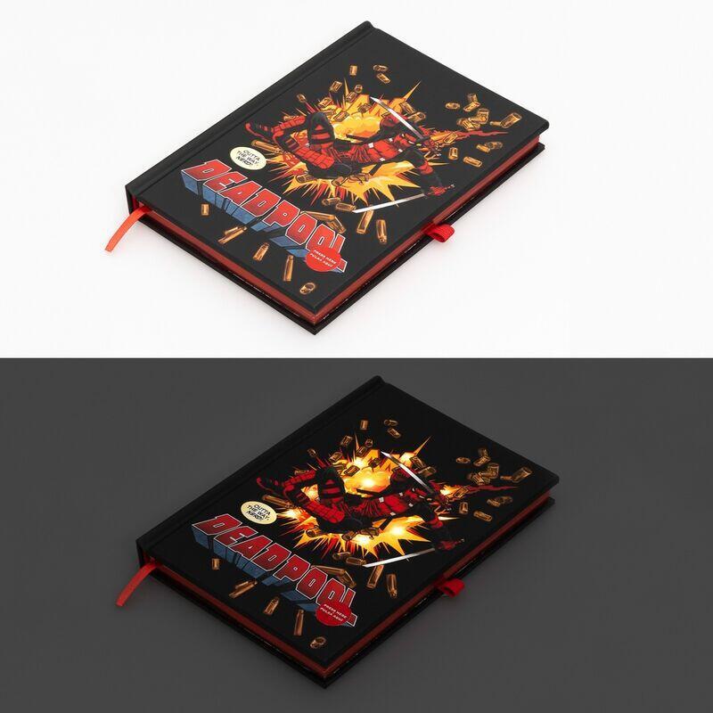 Cuaderno a5 premium led deadpool marvel
