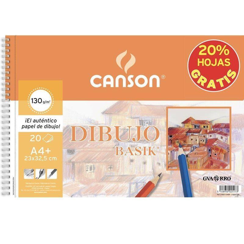 Cuaderno de dibujo con espiral canson c400110484/ a4+/ 20 hojas/ sin recuadro
