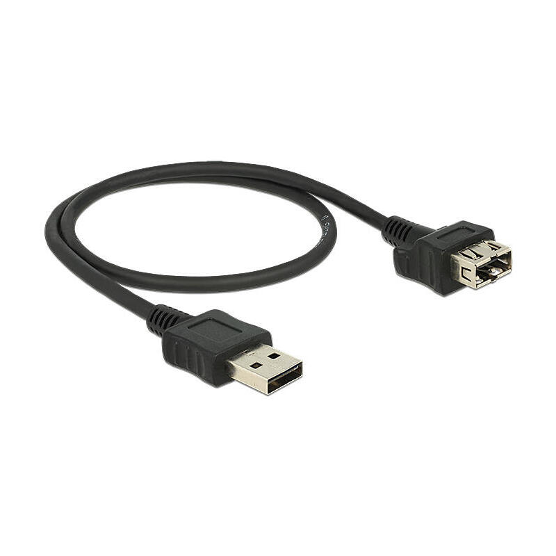 Delock 0.5m 2xusb2.0-a cable usb 0,5 m 2.0 usb a negro