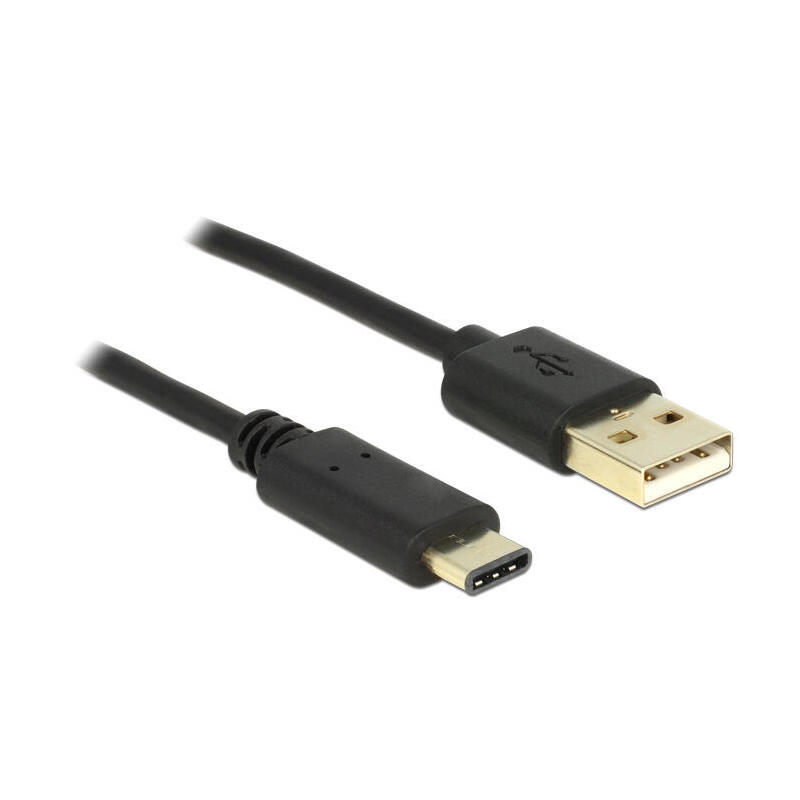 Delock 2m, usb2.0-a/usb2.0-c cable usb 2.0 usb a usb c negro