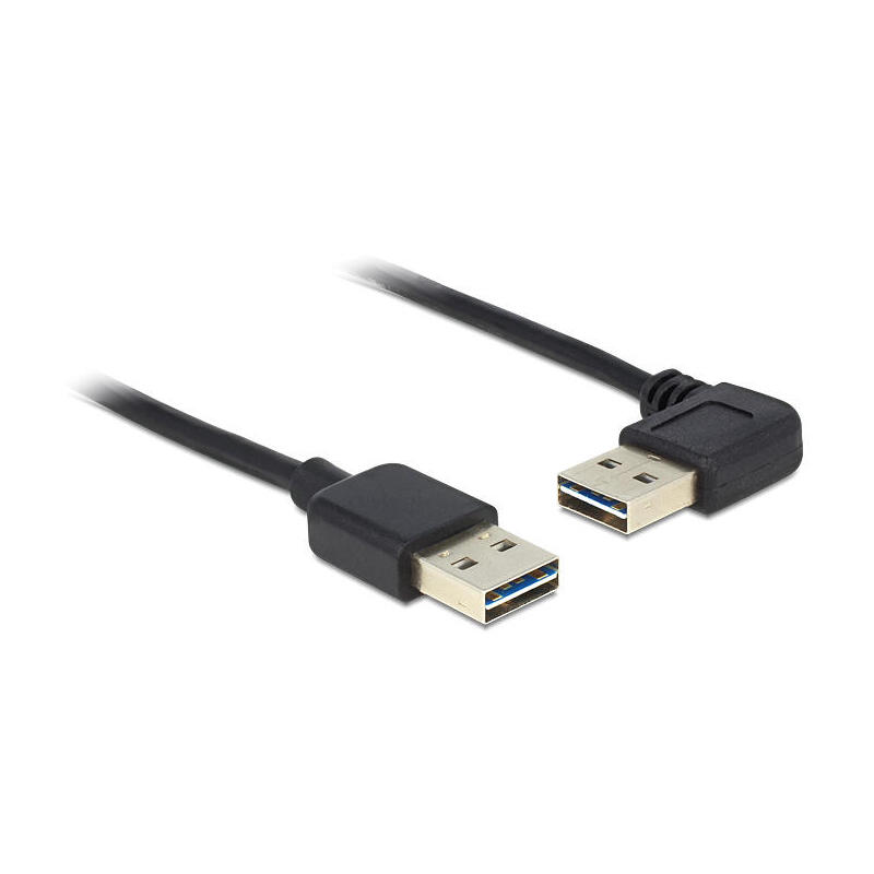 Delock 5m usb 2.0 a m/m 90° cable usb usb a negro