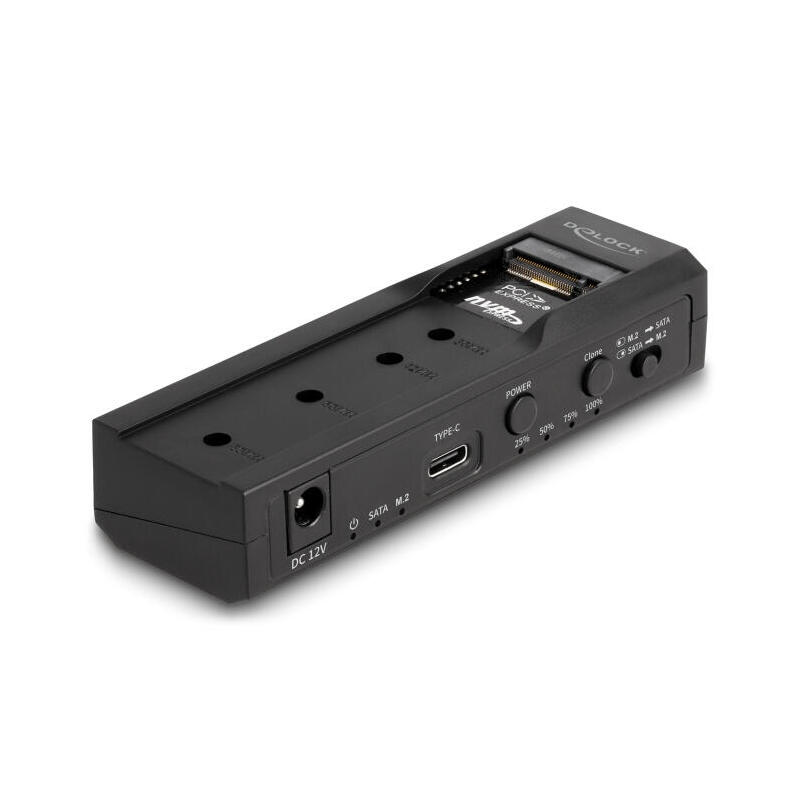 Delock 64252 convertidor usb type-c™ para 1 x ssd m.2 nvme + 1 x sata ssd / hdd con funciÓn de clonaciÓn