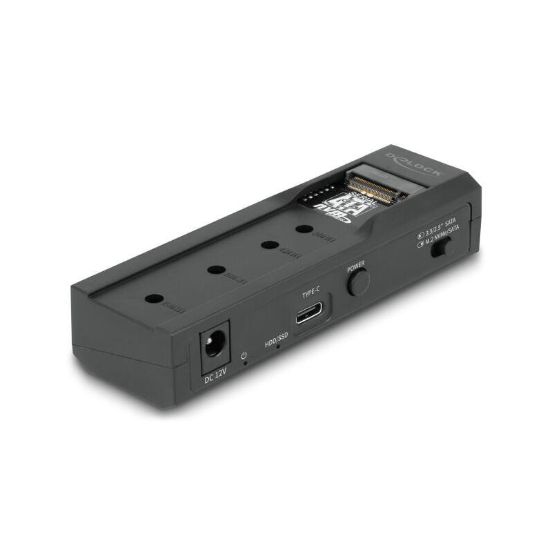 Delock 64253 convertidor usb type-c™ para 1 x ssd m.2 o 1 x sata ssd / hdd