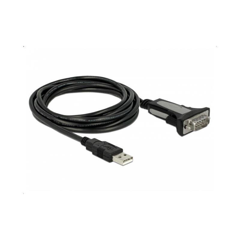 Delock 65962 adaptador de cable usb 2.0 a rs-232 negro