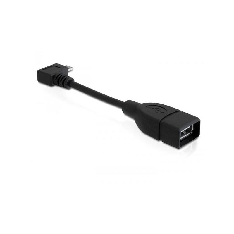 Delock 83104 cable micro usb tipo b acodado – usb 2.0-a hembra otg 11 cm