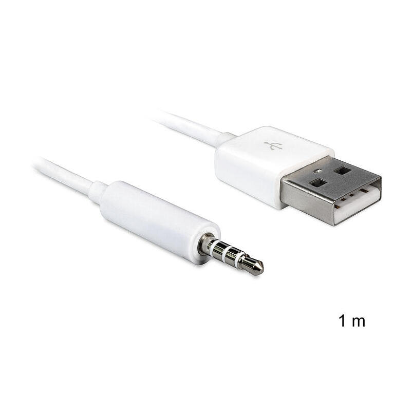 Delock 83182 cable usb 2.0 –  jack 3.5  m/m 1.00m     blanco