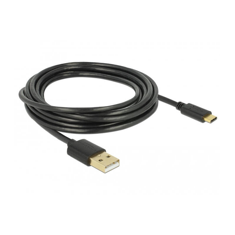 Delock 85209 cable usb 3m 2.0 usb a usb c negro
