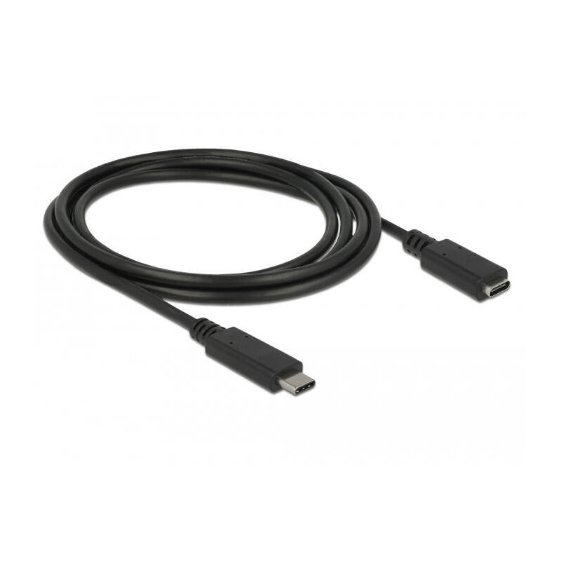 Delock 85532 cable usb-c m/h  1.50m negro