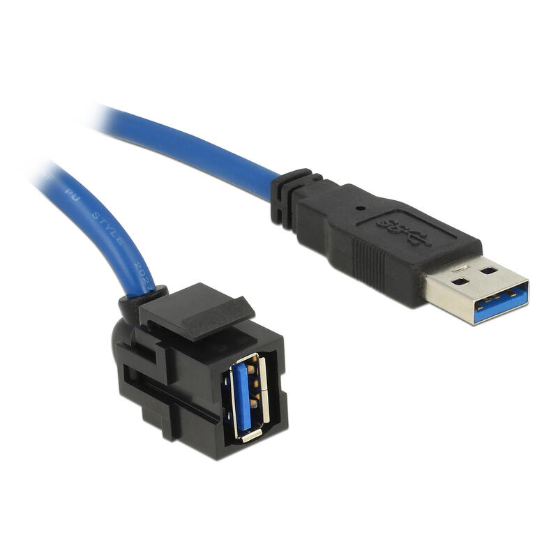 Delock 86011 mÓdulo keystone usb 3.0 a hembra 250°  usb 3.0 a macho con 1,5 m cable