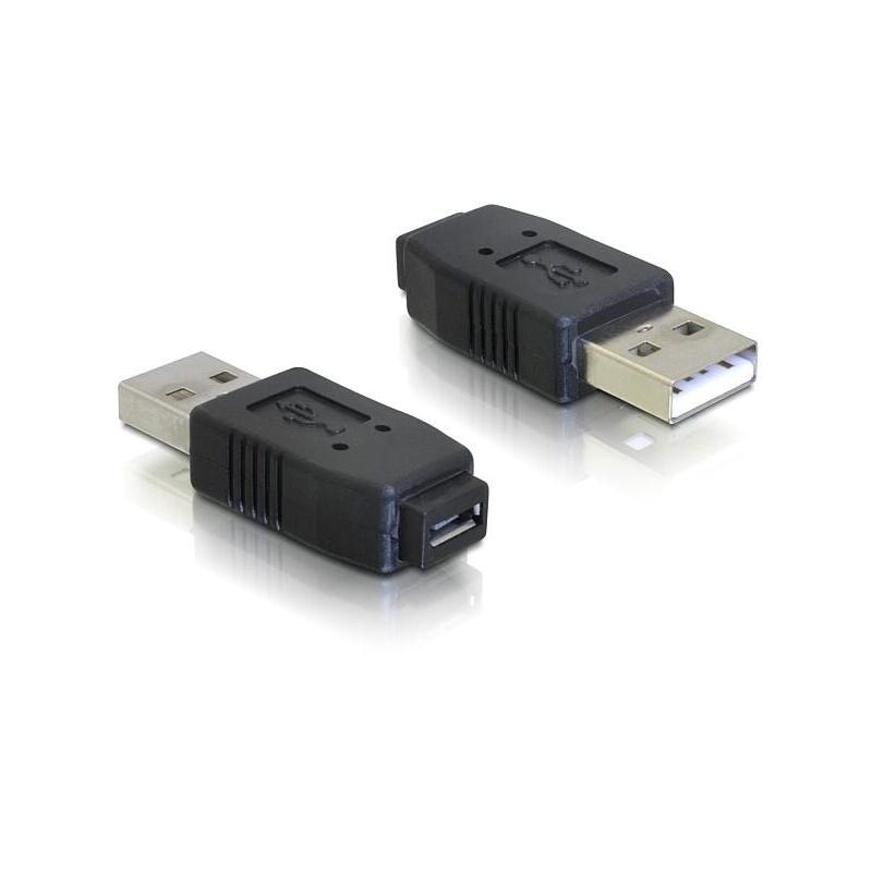 Delock adaptador usb 2.0 a micro usb m/h negro 65029