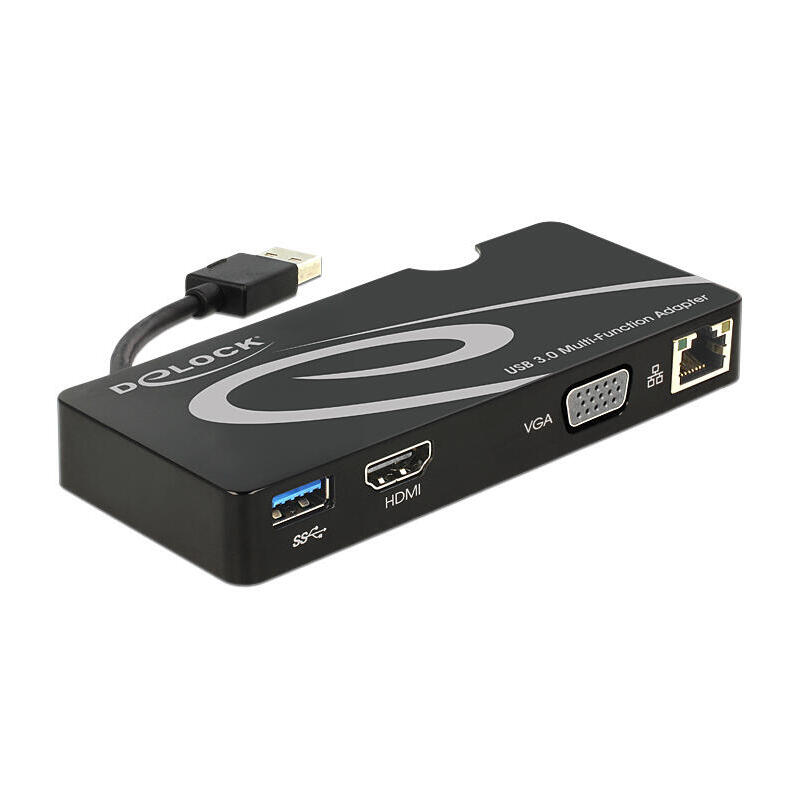 Delock adaptador usb 3.0  hdmi / vga + gigabit lan + usb 3.0