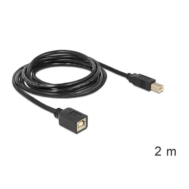 Delock cable de extensiÓn usb 2.0 b macho b hembra 2 m