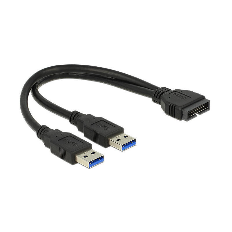 Delock cable usb 3.0 pin header male  2 x usb 3.0 type-a male 25 cm