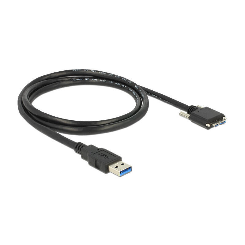 Delock cable usb 3.0 typ a macho  usb 3.0 micro-b macho con tornillos 1m