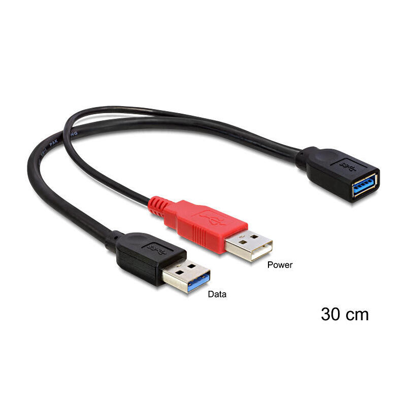 Delock cable usb 3.0 typ a macho + usb typ a macho  usb 3.0 typ a hembra