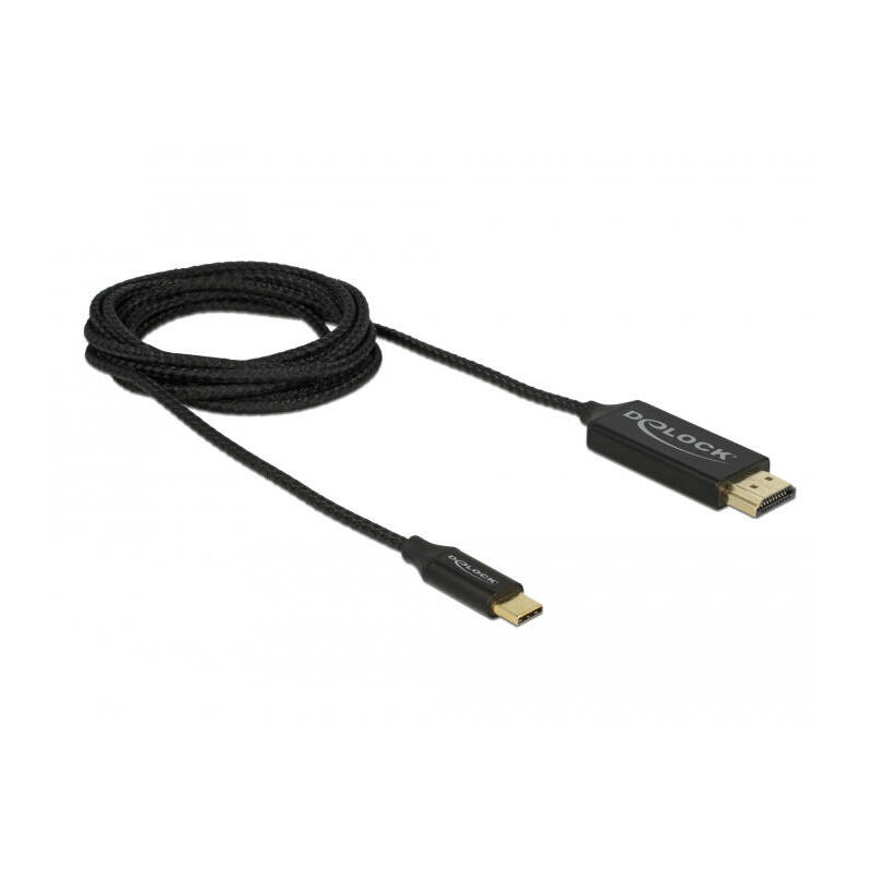 Delock cable usb tipo-c macho  hdmi-a macho 4k 60 hz 2 m negro