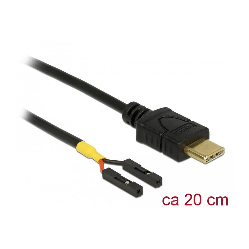 Delock cable usb type-c ™ macho 2 x cabezal de clavija hembra alimentaciÓn separada 20cm