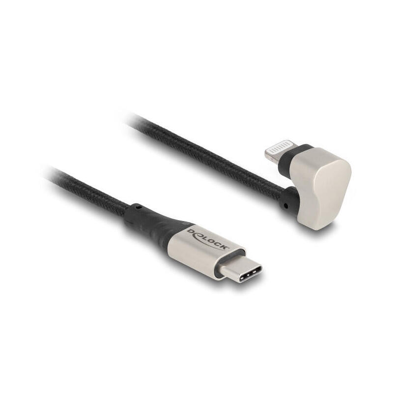 Delock daten- y cable de carga usb tipo-c a lightning™ 180° angular 1 m mfi