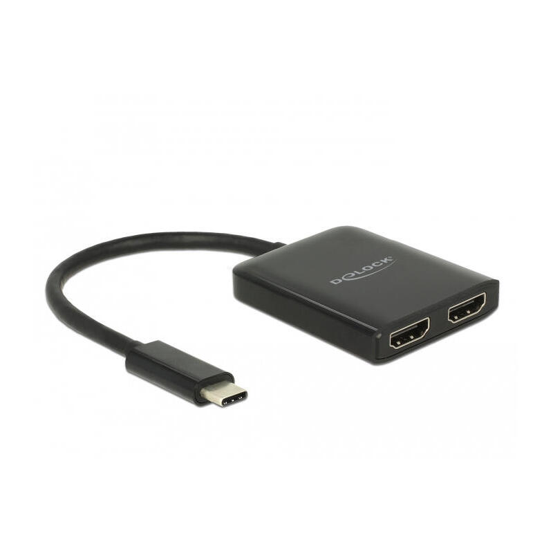 Delock divisor usb type-c™ (modo alt dp)  2 x salida de hdmi 4k 30 hz
