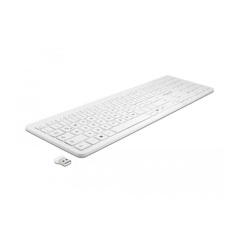 Delock teclado (aleman)  usb 2,4 ghz blanco (flach)