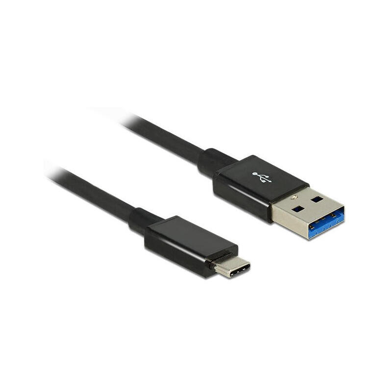 Delock usb tipo-c macho  usb typ-a macho 1 m koaxial negro premium