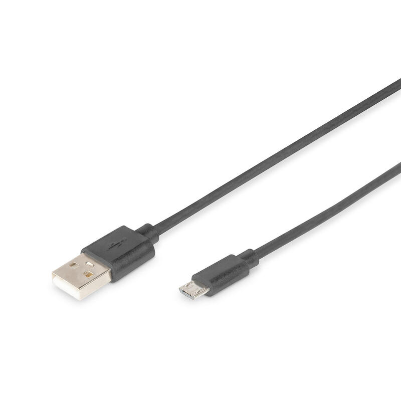 Digitus 1m, usb2.0-a/usb2.0 micro-b cable usb 2.0 usb a micro-usb b negro