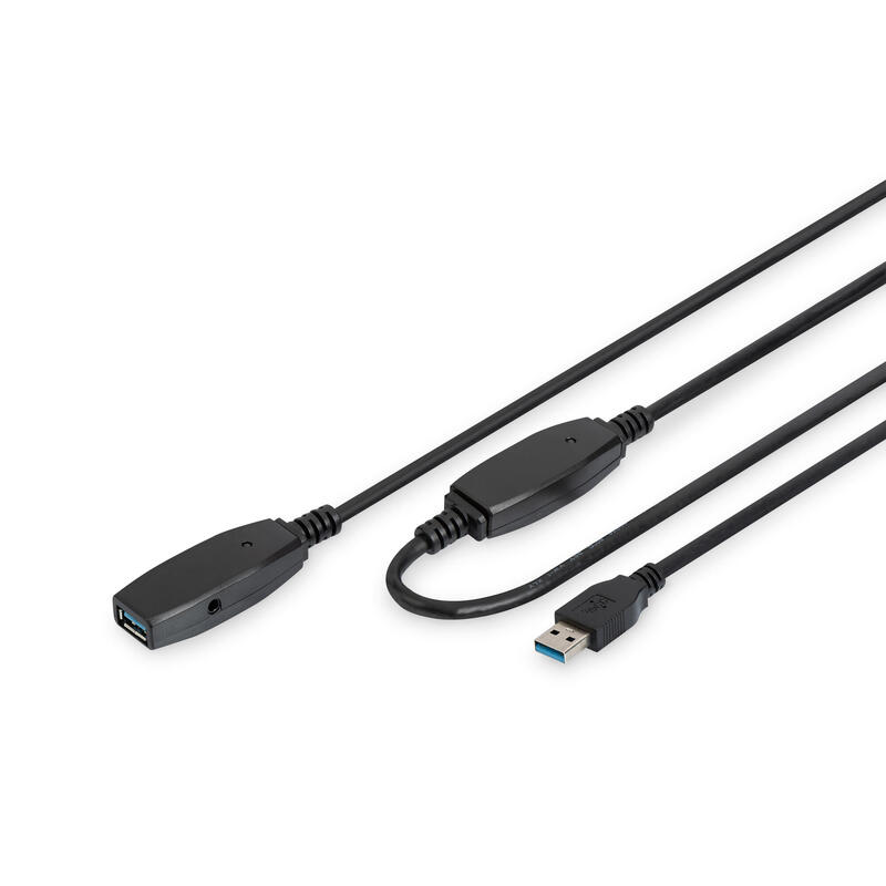 Digitus cable usb 3.0 (alargo) activo negro 10m da-73105