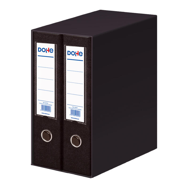 Dohe archicolor modulo de 2 archivadores de palanca con rado – lomo ancho – formato folio – carton forrado – color negro