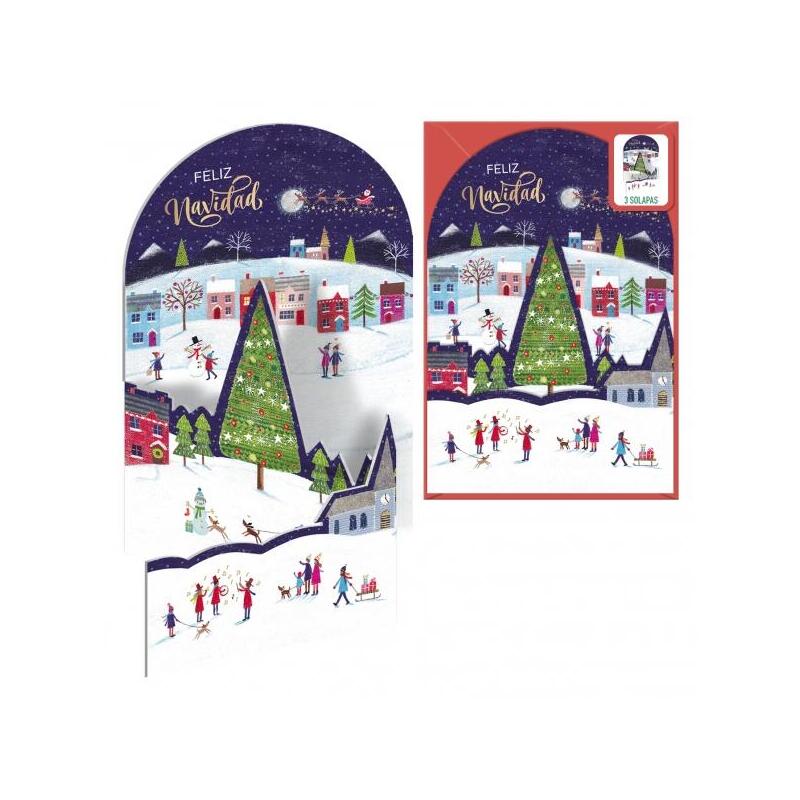 Dohe maÑana de navidad pack de 6 tarjetas desplegables de felicitacion navideÑa con sobre – impresas a todo color