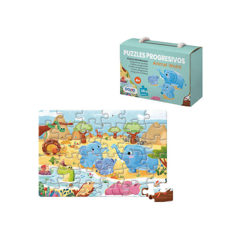 Dohe puzzle infantil de 36 piezas – fabricado en doble capa de carton – capa intermedia de contrachapado – estimula la