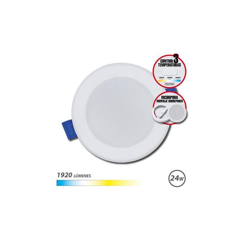 Elbat downlight circular 24w – 1920lm – selector 3 temperaturas + sobrepared – blanco