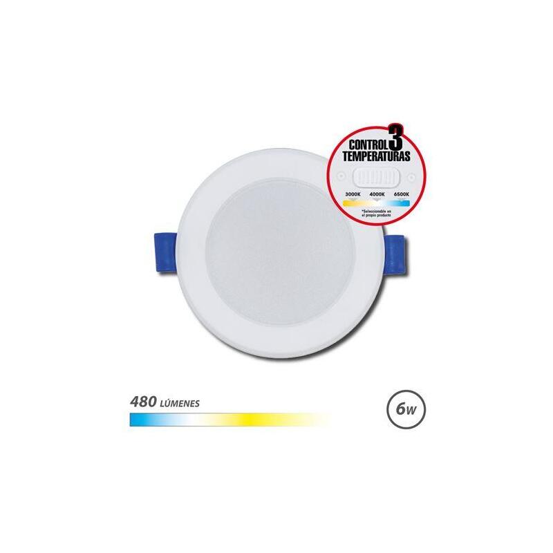 Elbat downlight circular 6w – 480lm – selector 3 temperaturas – blanco