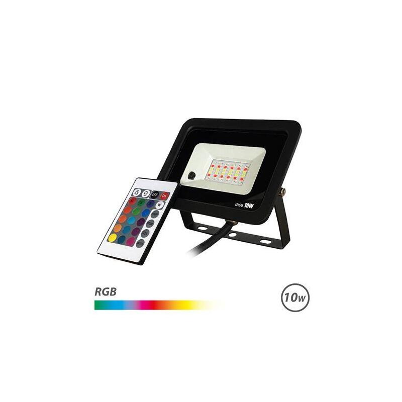 Elbat foco led rgb 10w – control remoto – ip65 – ideal para exterior