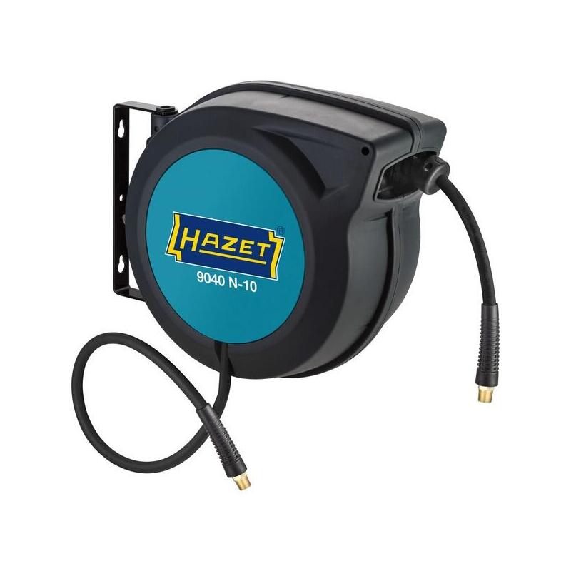 Enrollador de manguera hazet 9040n-10, 15 metros, manguera de aire comprimido negro/azul, manguera de conexiÓn de 90 cm 9040n-10