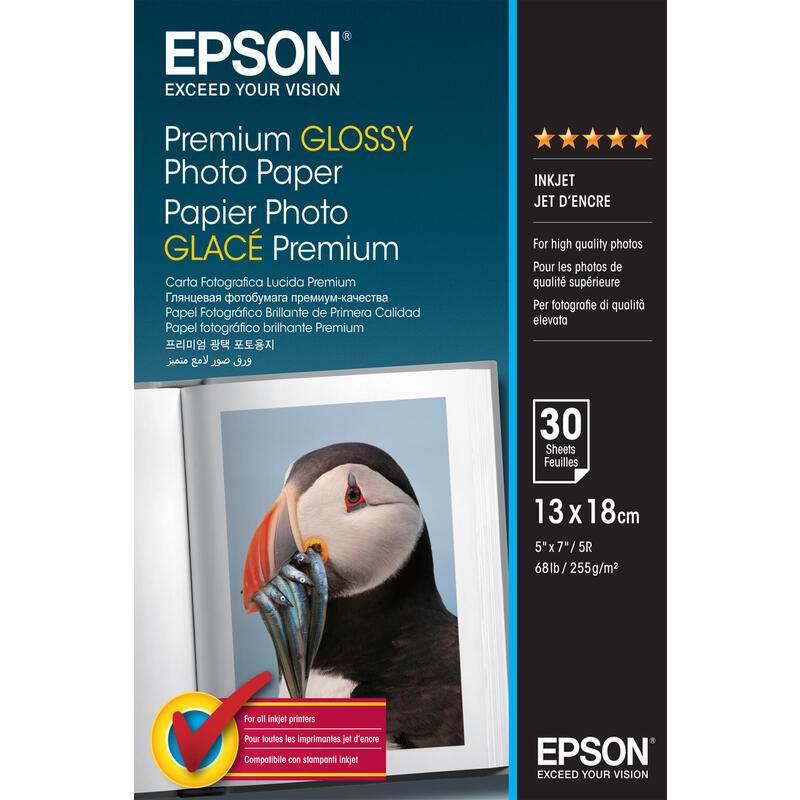 Epson papel inkjet fotografico glossy premium 13x18cm 255gr 30 hojas