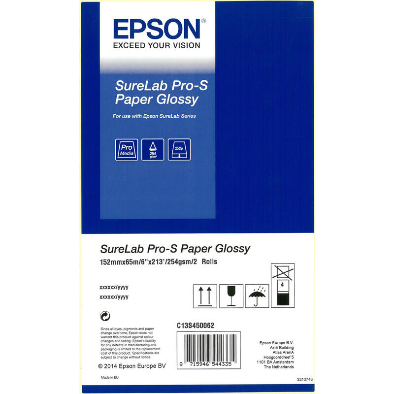 Epson surelab pro-s paper glossy bp 6×65 2 rolls