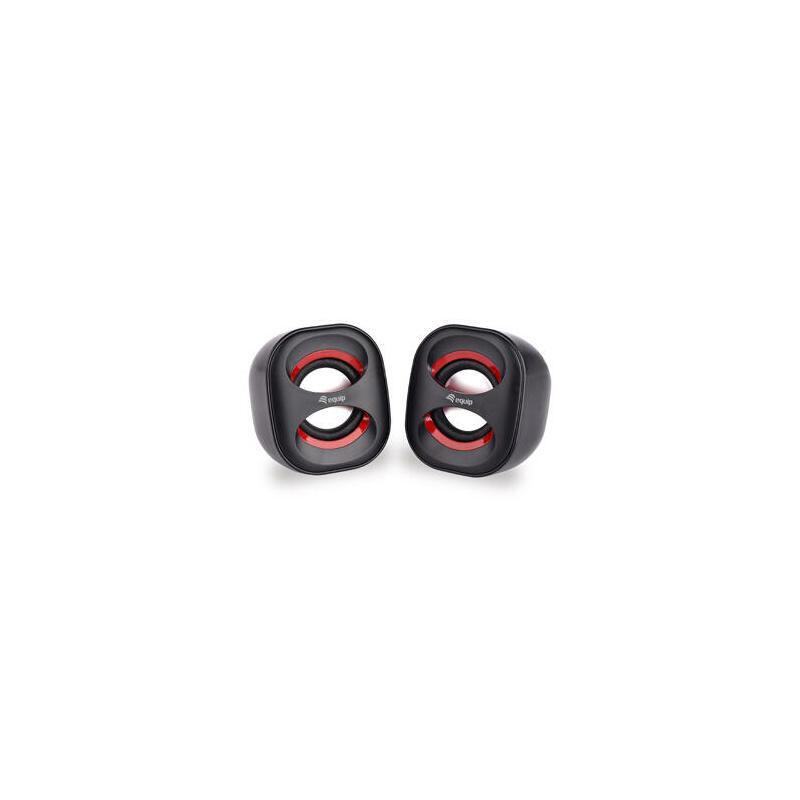 Equip altavoces 2.0 life mini  6w rms color negro y rojo jack 3.5 alimetancion usb