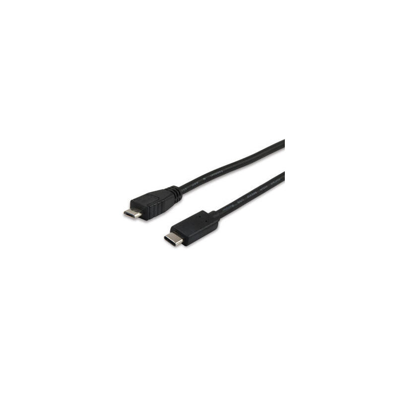 Equip cable usb tipo-c a usb tipo b micro b  1m  para carga (3a) o datos (480mb/s) 12888407
