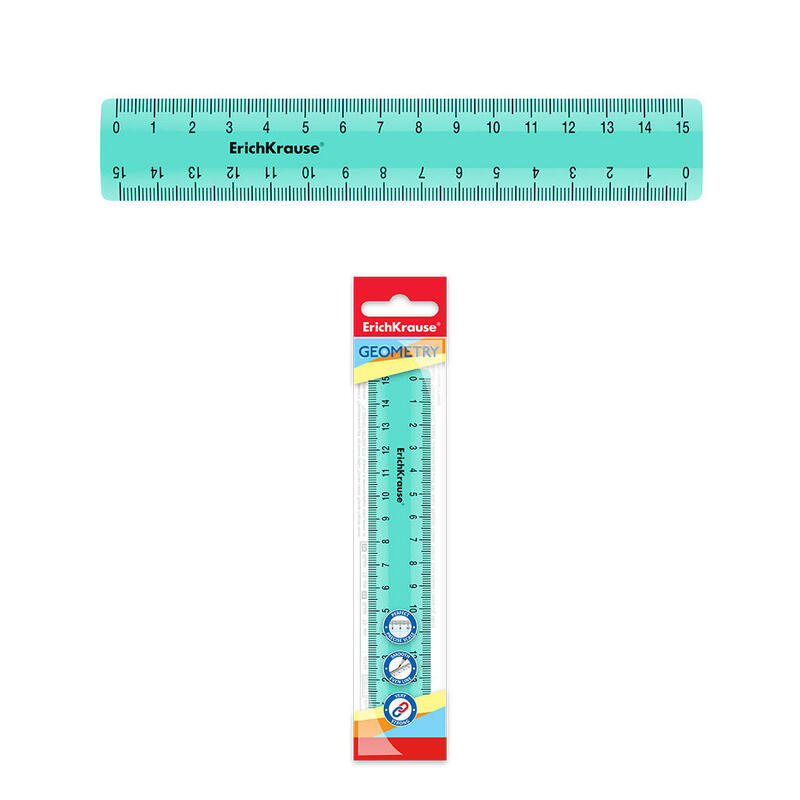 Erichkrause regla pastel mint – 15cm – menta – bolsa de polietileno