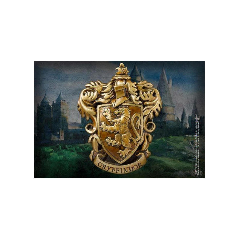 Escudo de pared the noble collection harry potter casa gryffindor resina 20 x 28 cm