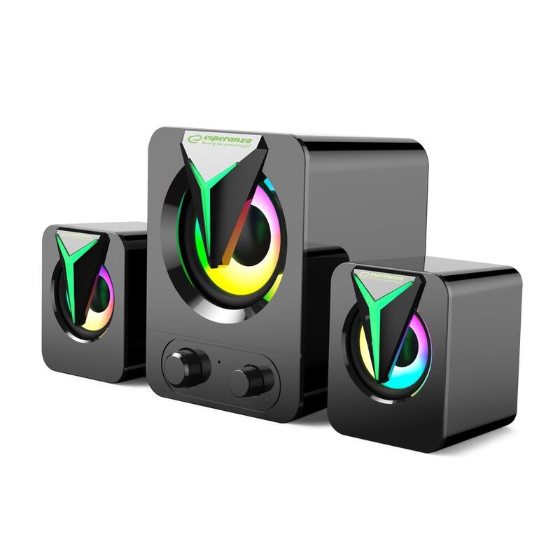 Esperanza egs107 altavoces 2.1 usb led 5 w negro
