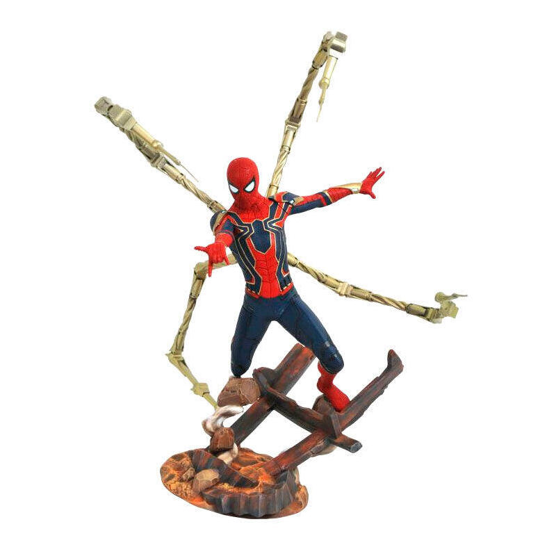 Estatua resina iron spiderman vengadores infinity war marvel 30cm