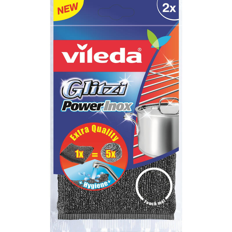 Estropajo de acero inoxidable glitzi inox power 141656 vileda
