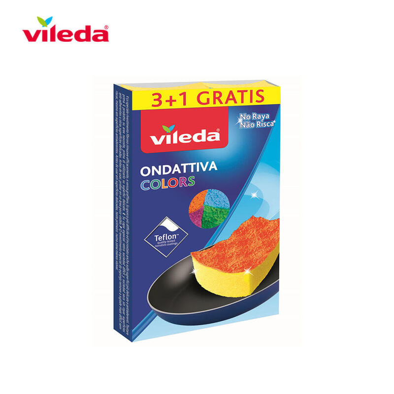 Estropajo de fibra con esponja colors 3+1 159534 vileda