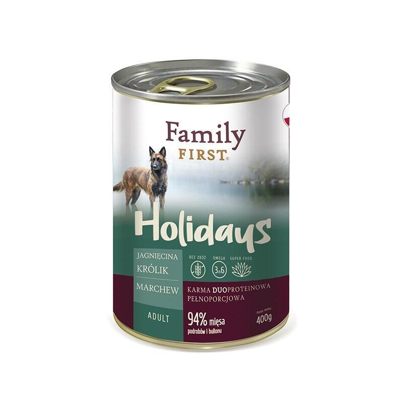 Family first holidays adult lamb  rabbit  carrot – wet dog food – 400g
