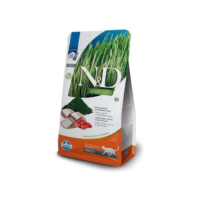 Farmina n&d spirulina herring – comida seca para gatos – 1.5 kg