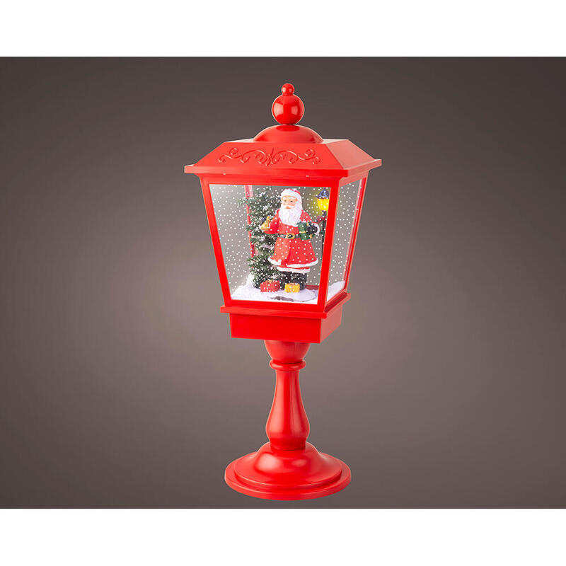 Farol papa noel con movimiento y mÚsica, luz fija, 33 leds, blanco frio. lumineo