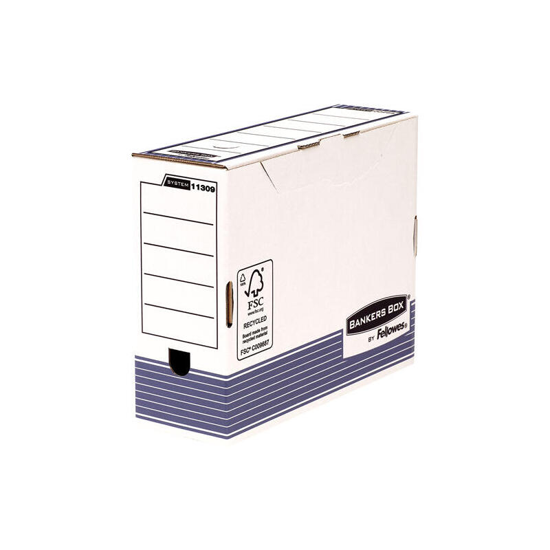 Fellowes caja de archivador blanco y azul definitivo automÁtico a4, 100mm (pack de 10 unidades)